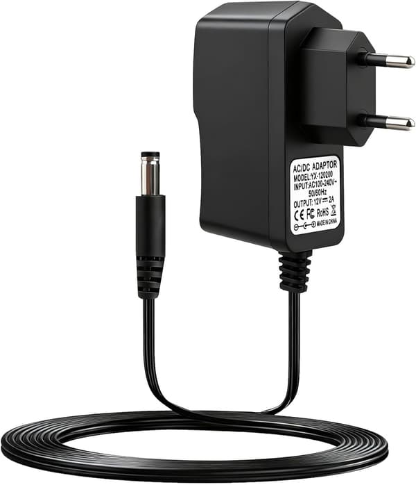 12V 2A strømadapter, universell 100-240V strømforsyningsadapter, strømtransformator for LED-striper (5,5 * 2,5 mm)