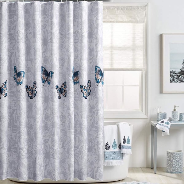 Dusjforheng, muggfri, vannavvisende, vaskbar polyester antibakteriell dusjforheng badeforheng (sommerfugl, 220 * 200 cm),