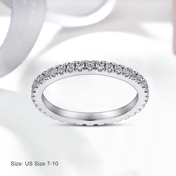 Elegant Damring i Modern Stil, Silver Effekt, Snygg Smycke för Kvinnor Platinum US 7 B