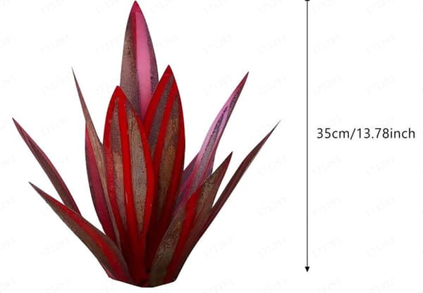 Blå 35CM Hagedekorasjon - DIY Metall Agaveplante - Hage
