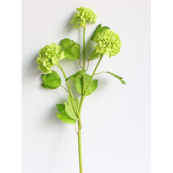 Kunstig Grønn Viburnum Hortensia Snøball 2 Hoder Naturlig Livaktig Real Touch Kunstig Latex Lang Stilk Hortensia for Hjemmedekor Utendørs Bryllup D