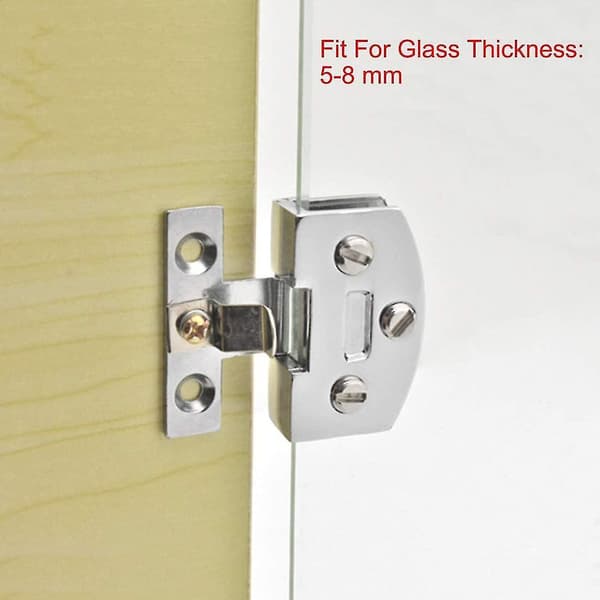 4 stk. glashængsel til skabsdør, til 5-7 mm glas tykkelse