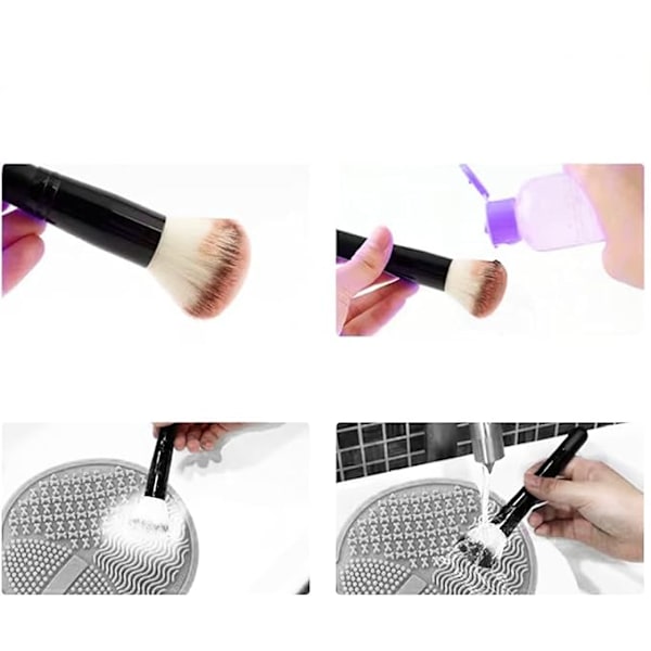 Grå makeup børste rensepude, silikone makeup børste skrubber