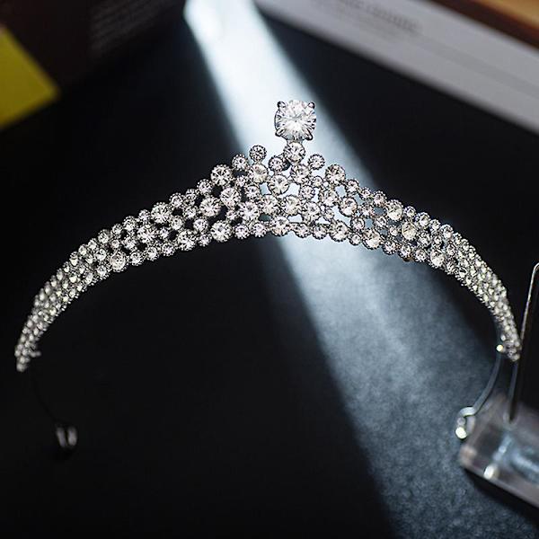 Brudkrona Huvudbonad För Kvinnor Bröllop Födelsedag Huvudbonad Rhinestones Inlagda Retro Gyllene Lyx Gold