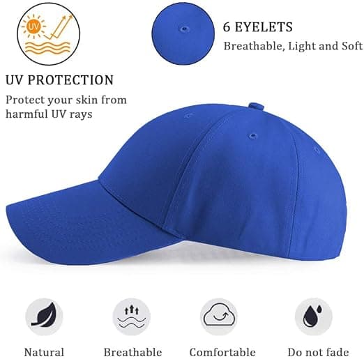Baseballcaps Klassisk 6 Panel Justerbar Sportscap for Menn og