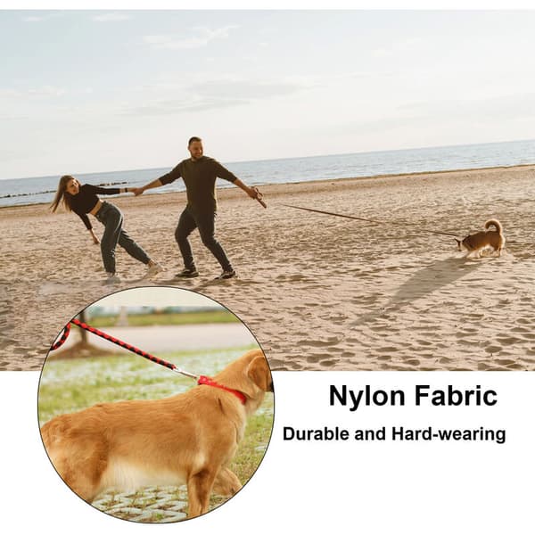 Hundkoppel, nylonfläta, icke-stretch (blå M)