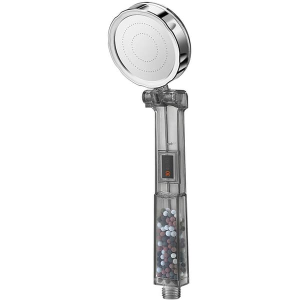 Dusj med turbo, 304 rustfritt stål dusj, reversibel digital dusj, grå, egnet for badet