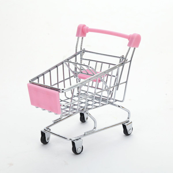 Mini Indkøbsvogn, Pink Supermarked Håndvogn Mini Shopping