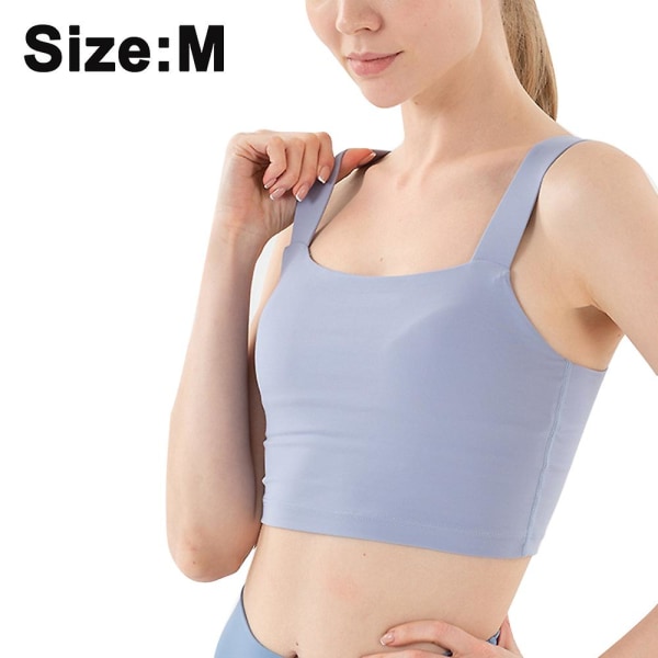 Stelle Womens Longline Sports Bra Wirefree Padded Crop Tank Top Medium Support For Yoga Workout Fitness