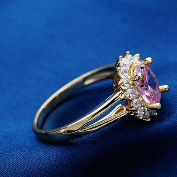 Bröllopsring fint utförande smycken gåva kvinnor elegant strass fingerring för bal Purple Size 8