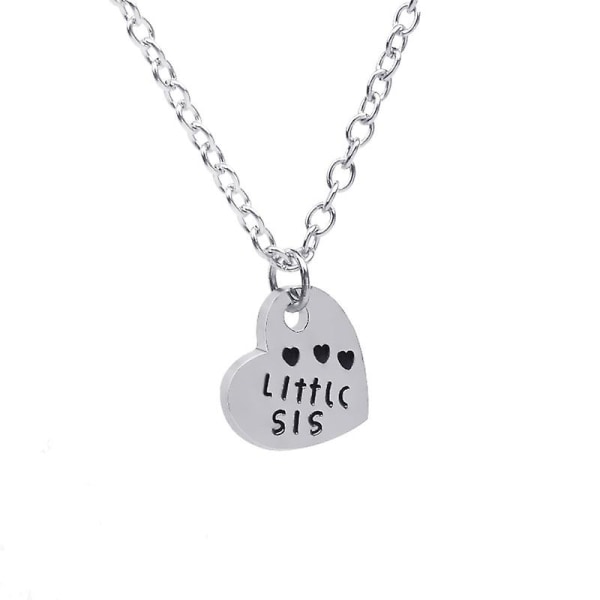 3st Familjesmycken present Big Sis Middle Sis Little Sis Love Heart Charm Hängsmycke Halsband Set för syster