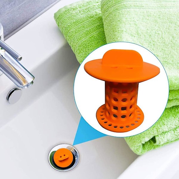Fande Badrumsgolvbrunn, 6 st Golvbrunn Duschbrunn Rör, Avloppshår Fångare, För Badrum, Toalett, Kök Balkong (grön + orange)