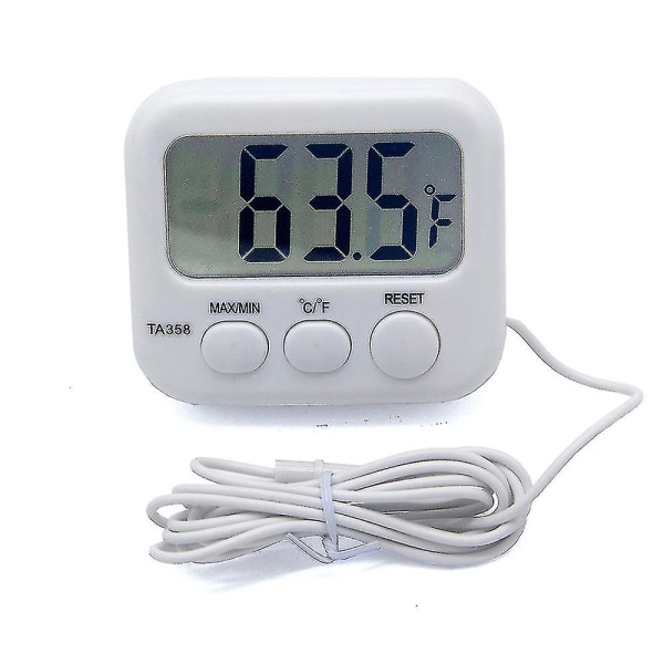 Kjøleskap Akvarium Kjøkken Elektronisk LCD Max-min termometer Digital termotemperaturmåler med sondesensorkabel