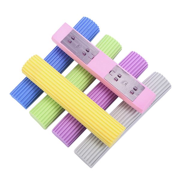 2-pack smala munstycke vikbara svampmopphuvuden, mjuka svamp PVA-mopptillbehör med snabb vattenabsorption, bomulls-gummi mopphuvuden (blå, 33 cm bred)