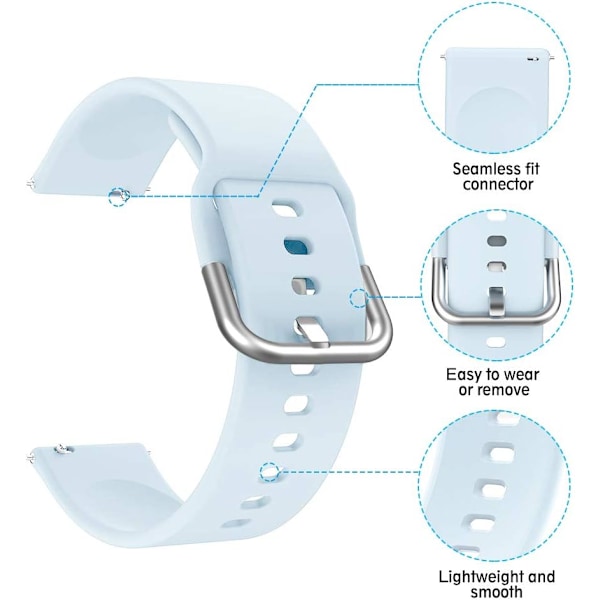 Silikone Rem til Samsung Galaxy Watch 3 41mm Rem / Active 40mm Rem / Active 2 Rem / Galaxy Watch 42mm Rem, Kvinder Mænd Blød Silico