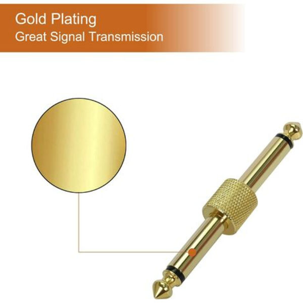 Paket 1/4\" 6.35mm TS Koppar Hane till Jack Rakt Typ Kopplingseffektpedal Kabel