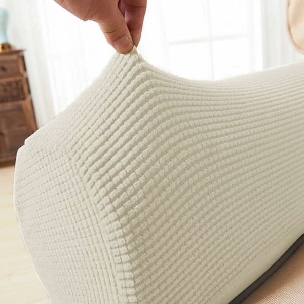 Sofa Armlenestoler - Myke, Elastiske Armlenestoler - Sofa Trekk - Sklisikker Stolarm Beskyttelse - Hvit