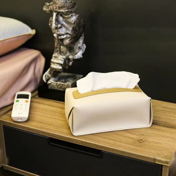 1 st (Rosa) PU Läder Förtjockad Vattentät Tissue Box