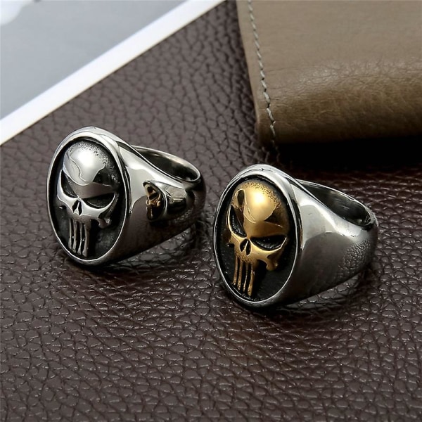 Mode Skull Biker Ring Män Kvinnor Rostfritt stål Vintage Smycken Punk Gyllene Silver Färg Motor Biker Skeleton Ring Silver