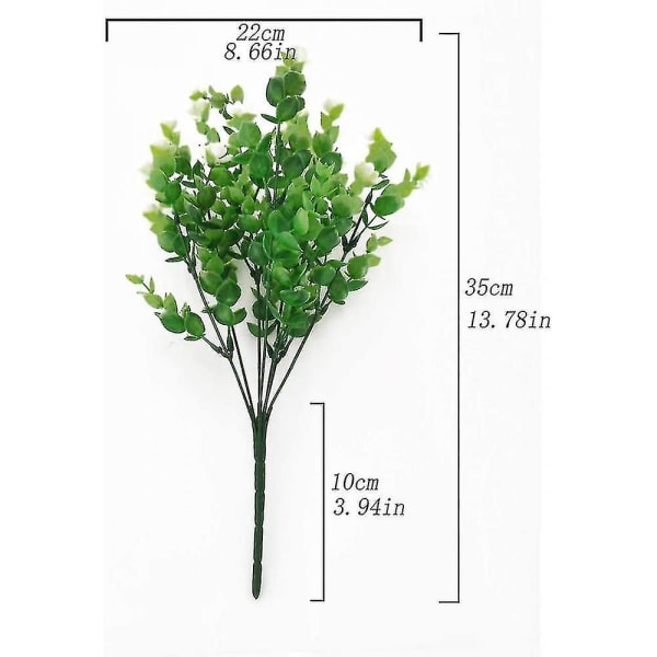 4 stk. Kunstig Eukalyptus Buket Planter Grønt, Uv-resistent Falsk Eukalyptus