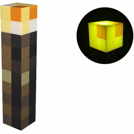 Minecraft Spill LED Fackel Skrivebordslampe Nattlys Hjemmedekorasjon