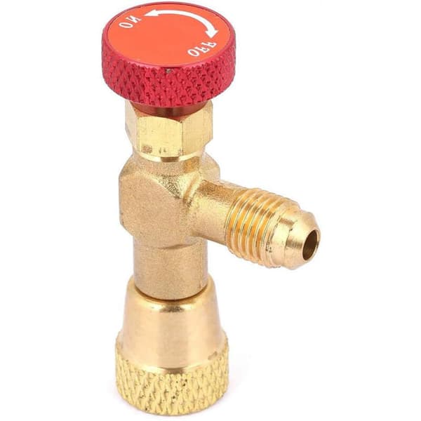 1/4\" - 5/16\", Messing Flow Control Ventil til R410A Påfyldningsrør