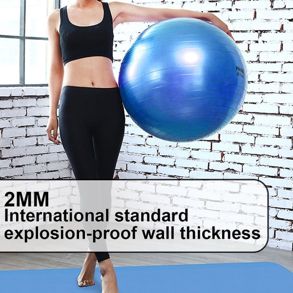 Träningsboll för yoga, balans, stabilitet - Fitness, pilates, förlossning, flexibel sittplats Blue 45Cm