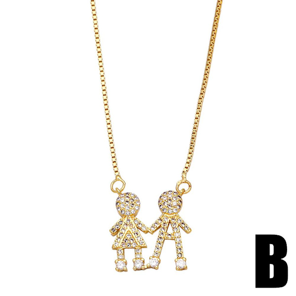 Halsband Present Till Mamma Zirkon Hjärta Stud Mode Smycken Ac8261 B