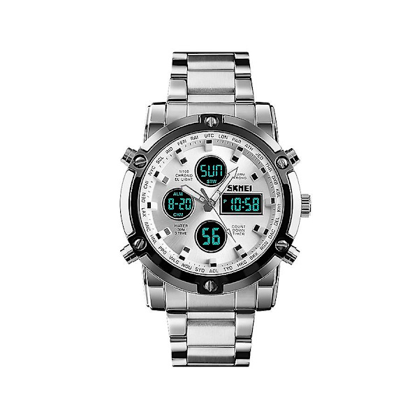 Rustfrit stål analog/digital armbåndsur Skmei 1389