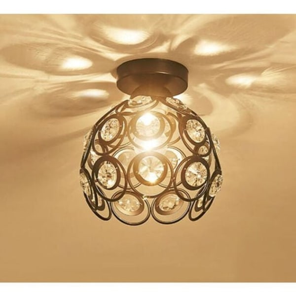 Set med 2 moderna industriella kristallmetall taklampor Ø 20cm, belysningsupphängningar, ljuskronor, lampskärm, taklampa