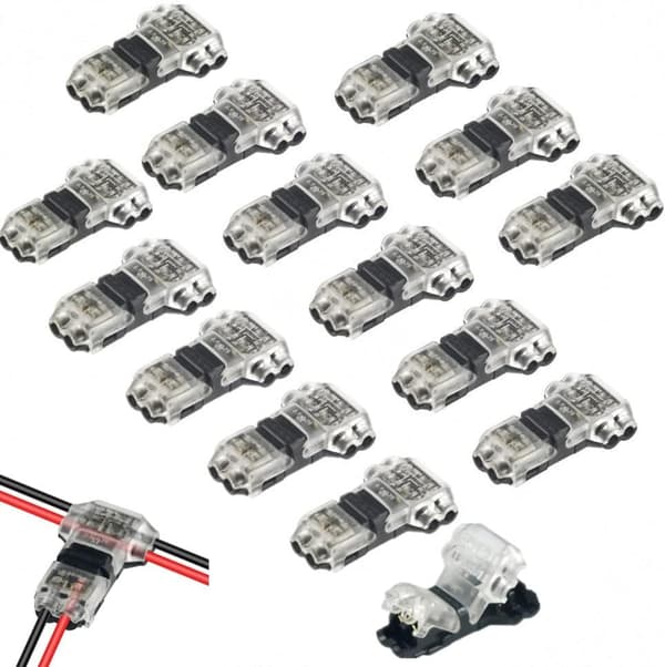 15-pack 2-stifts 2-vägs universal kompakt T-typ tråd
