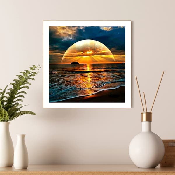 5D Diamantmaleri, Solnedgang Landskap
