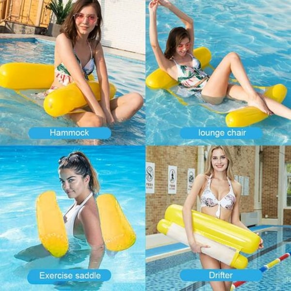 Flerfunktions Flytande Hängmatta, Uppblåsbar Pool Float 4-i-1 Flytande Luta Hängmatta Vattenhängmatta Flerfunktions Fo