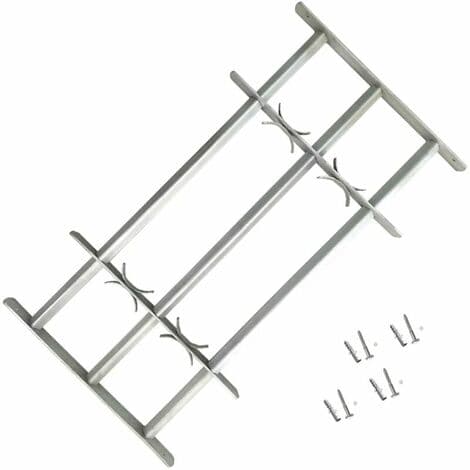 Justerbart vindussikkerhetsgitter med 3 stenger 500-650 mm