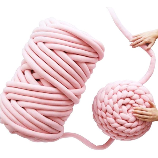 Handstickat - Tjockt garn vävt runda tyger, husdjursbon, täcken, kuddar, mattor, etc. (Rosa),