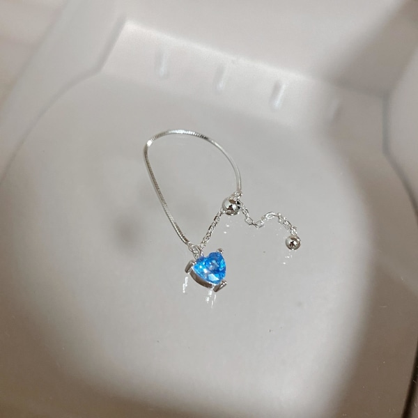 Ring Heart Stud S925 Silver Modesmycken Ac5394 blue