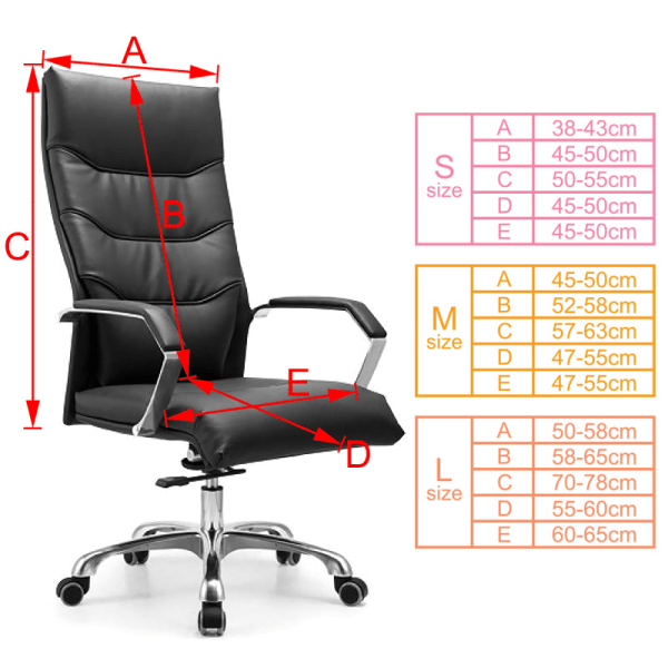 Kontorstoltrekk, datastoltrekk, setetrekk stoff, stoltrekk (svart, liten størrelse (45-55 cm) størrelse S),