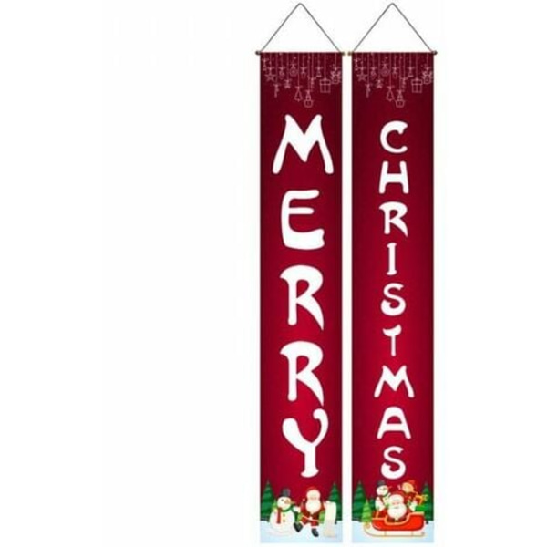 Julbanner Merry Christmas Veranda Skylt Banner Dörr Juldekoration Banner F LYCXAMES
