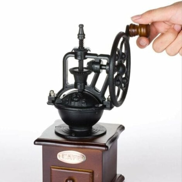 Manual Coffee Grinder Cast Iron Hand Crank Coffee Grinder with Grind Settings and Hold Drawer