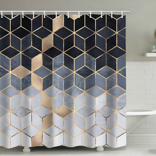 Retro Gradient Geometrisk Duschdraperi, 90cm*180cm