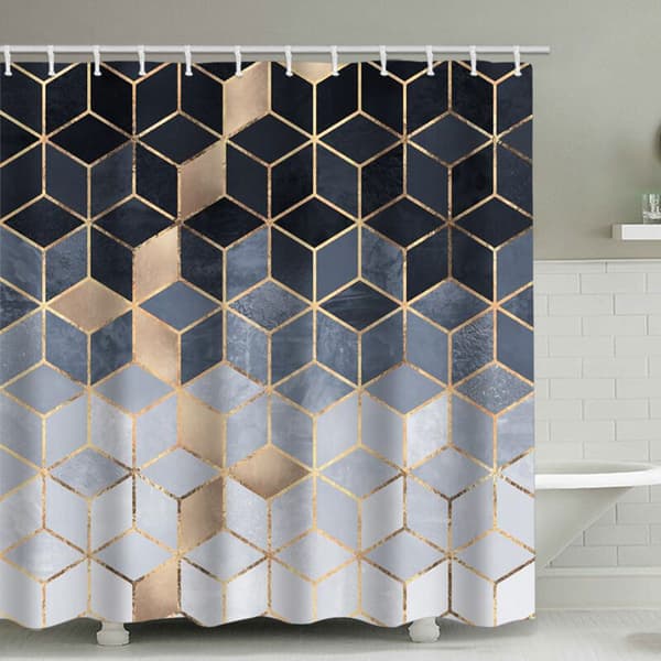 Retro Gradient Geometrisk Dusjforheng, 90cm*180cm