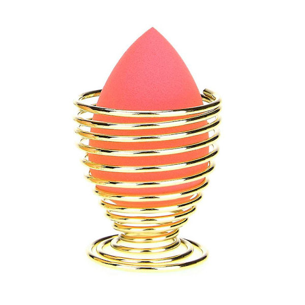 Svampsminkblenderhållare, Makeup Powder Puff Sponge Holder Skönhetsverktyg Torkställ Torkställ Äggpulverpuff Displayställ Gold