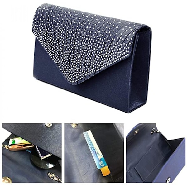 Damer Kveldsvesker Brudesko Veske Håndveske A916-147 Dark Blue