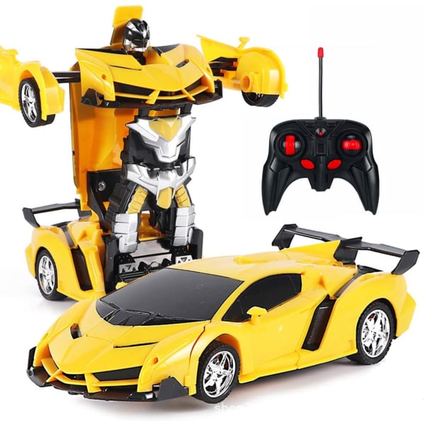 Fjärrstyrd bil för barn 3-12 år gammal, transformerande robotbil RC-bil 2,4 GHz 360° rotationstransformator Leksaksrobotbil