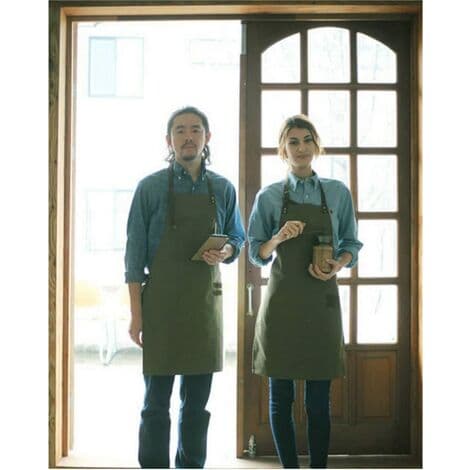 Amy Green Canvas Workshop Welders Apron for Kitchen Garden Pottery Craft Workshop Garage Fabric with Rivet Design Canvas