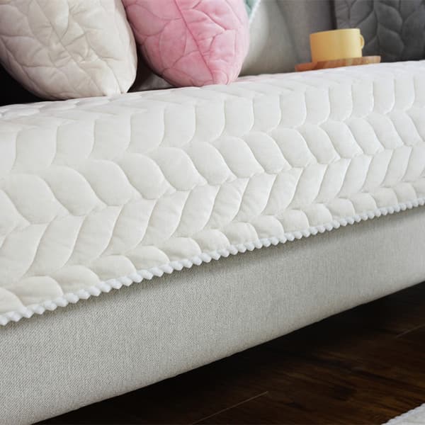 Moderne minimalistisk sofapute, komfortabel plysj sofaputetrekk (hvit beige, 70*150)