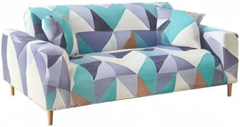 Tryckt sofföverdrag stretch sofföverdrag sofföverdrag för 2-sits soffa och loveseat med två gratis örngott 07#(2-sits/Loveseat)