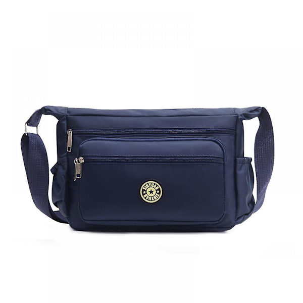 Dam Messenger Bag i Oxfordtyg, Casual Diagonal Blommig Tygväska, Myntplånbok A916-1197 F