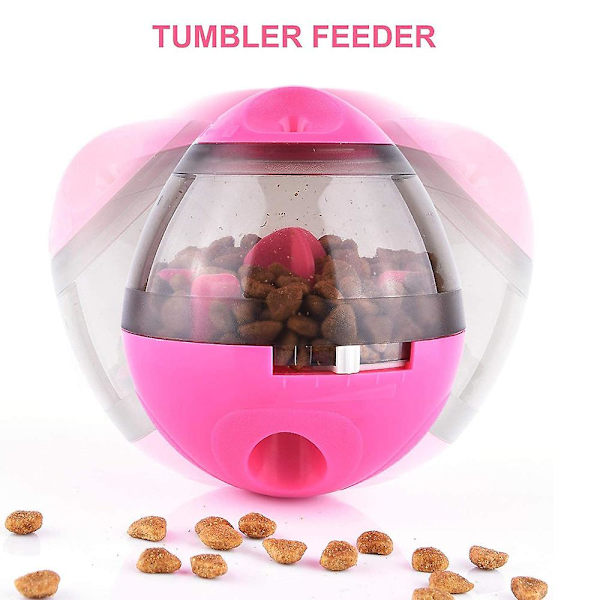 Hund- & Kattleksak, Matbehållare för Husdjur, Långsam Matningskål, Kattdispenser, Liten Interaktiv Sammanvikbar Stimulerande Leksak, Justerbar Godisätande Behållare Pink