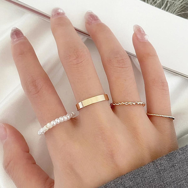 Ringsæt Vintage Guld Farve Modesmykker  B2526